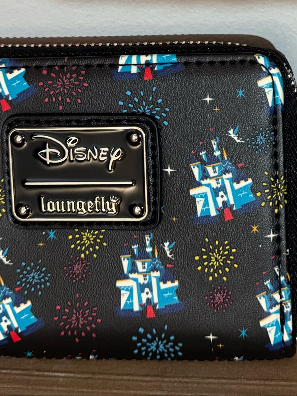 Loungefly Disney Black Castle Fireworks Zip Wallet